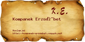 Kompanek Erzsébet névjegykártya